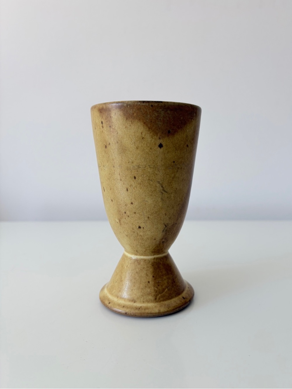 TAIZÉ Pottery Mazagran Goblet Chalice in Hazelnut Farmhouse Minimalist Stoneware
